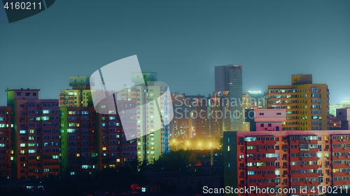 Image of Beijing from above aerial shot at night