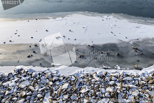 Image of Winter background texture with snow