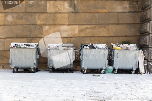 Image of Trash of the city at winter