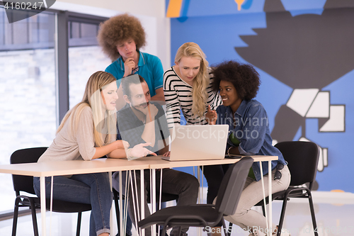 Image of Multiethnic startup business team on meeting