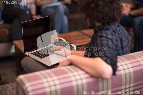 Image of Portrait of young informal businessman