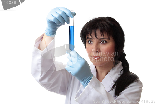 Image of Scientist holding test tube