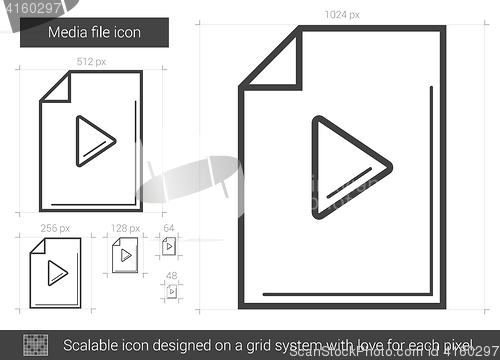 Image of Media file line icon.