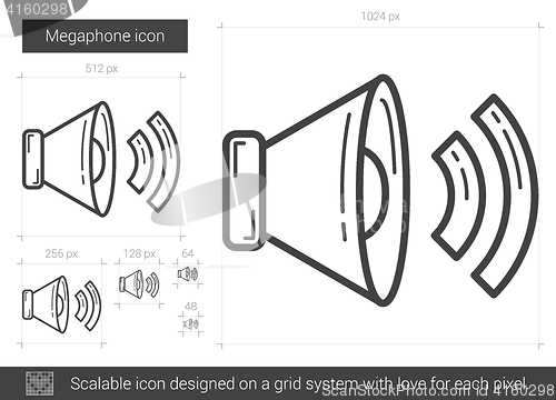 Image of Megaphone line icon.