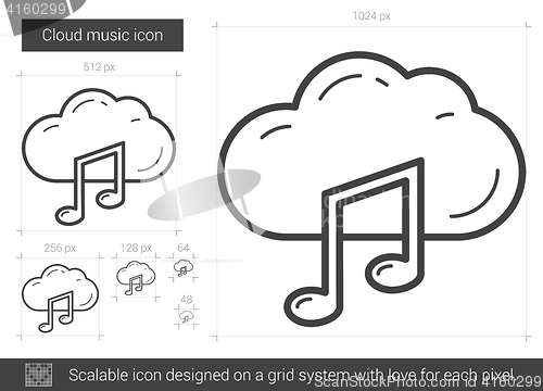 Image of Cloud music line icon.