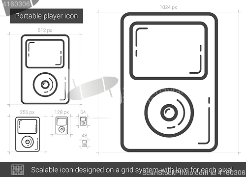 Image of Portable player line icon.