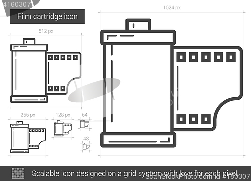 Image of Film cartridge line icon.