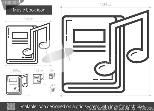 Image of Music book line icon.