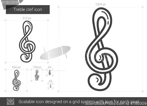 Image of Treble clef line icon.