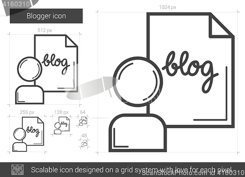 Image of Blogger line icon.