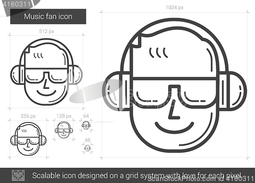 Image of Music fan line icon.