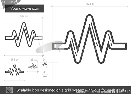 Image of Sound wave line icon.