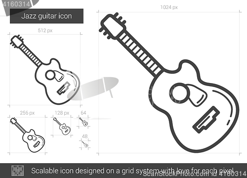 Image of Jazz guitar line icon.
