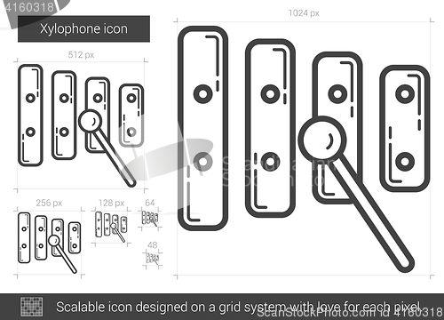 Image of Xylophone line icon.