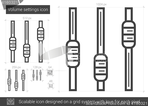 Image of Volume settings line icon.