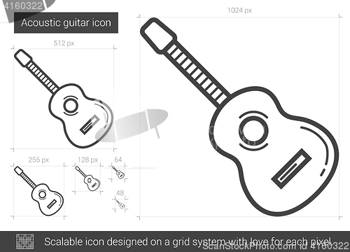 Image of Acoustic guitar line icon.