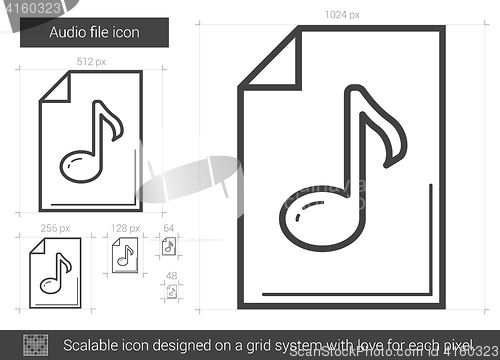 Image of Audio file line icon.