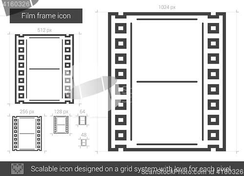 Image of Film frame line icon.