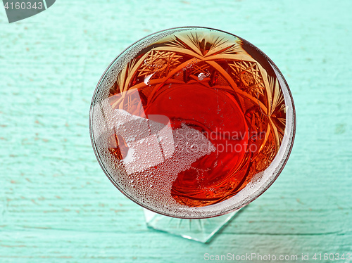 Image of glass of red sparkling wine