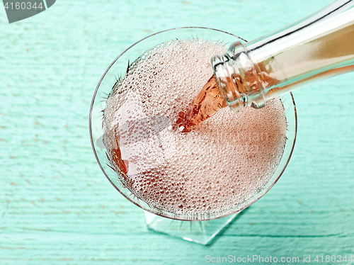 Image of glass of red sparkling wine