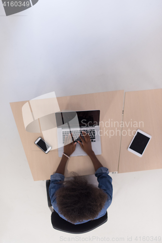 Image of top view of informal african american Businesswoman