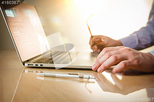 Image of The hands on the keyboard