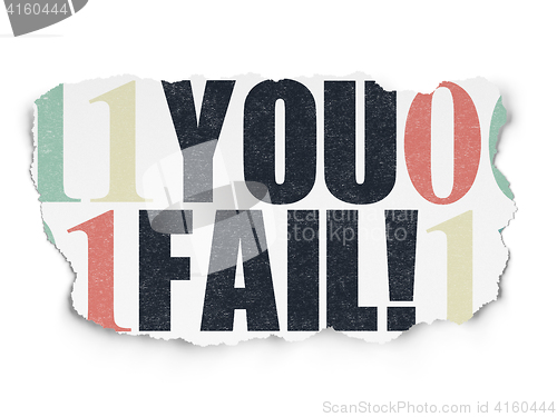 Image of Finance concept: You Fail! on Torn Paper background
