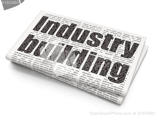 Image of Industry concept: Industry Building on Newspaper background