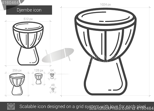 Image of Djembe line icon.