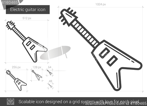 Image of Electric guitar line icon.