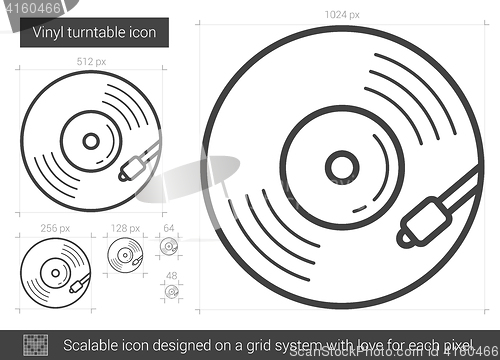 Image of Vinyl turntable line icon.