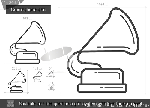 Image of Gramophone line icon.