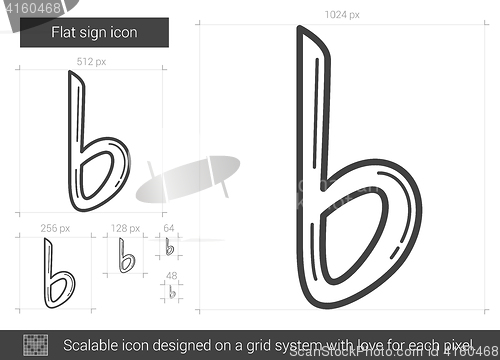 Image of Flat sign line icon.