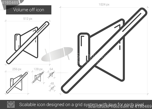 Image of Volume off line icon.