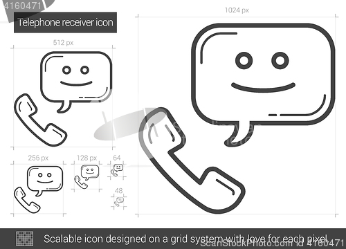 Image of Telephone receiver line icon.