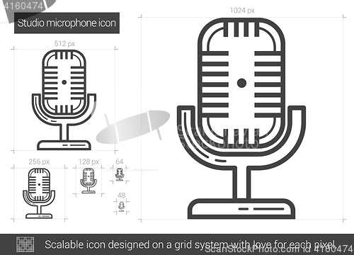 Image of Studio microphone line icon.