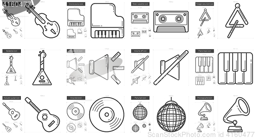 Image of Music line icon set.