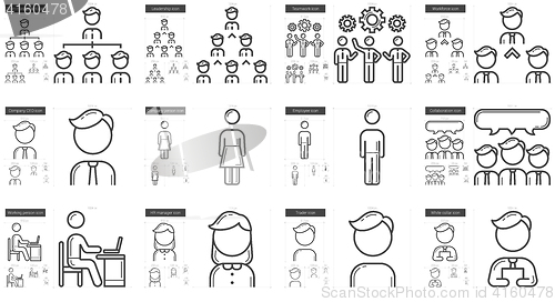 Image of Human resources line icon set.