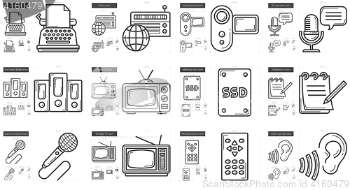 Image of Journalism line icon set.