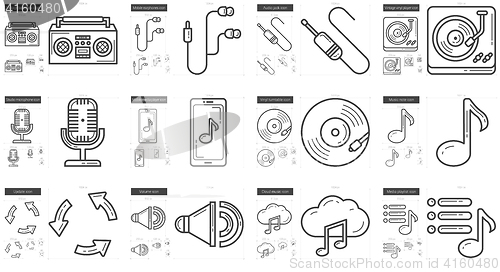 Image of Music line icon set.