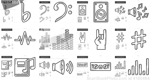 Image of Music line icon set.