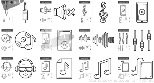 Image of Music line icon set.