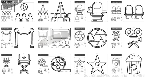 Image of Cinema line icon set.