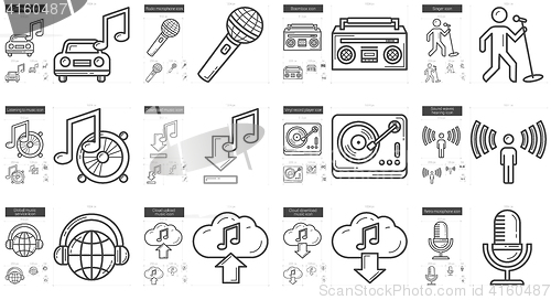 Image of Music line icon set.