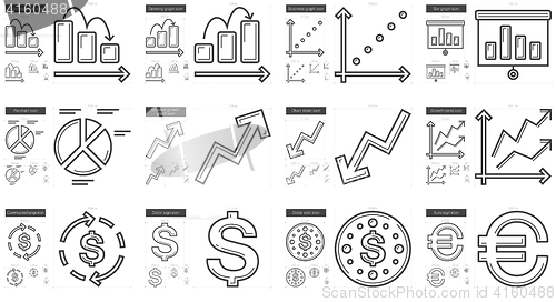 Image of Business line icon set.