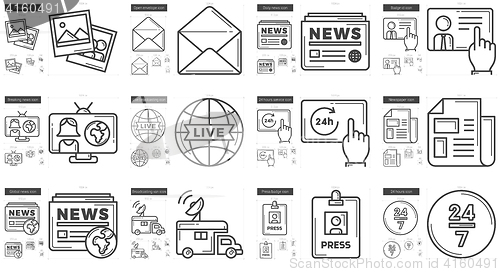 Image of Journalism line icon set.