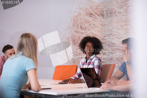 Image of Multiethnic startup business team on meeting