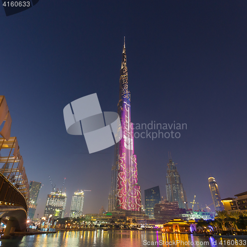 Image of Burj Khalifa, world\'s tallest skyscraper, Dubai, United Arab Emirates.