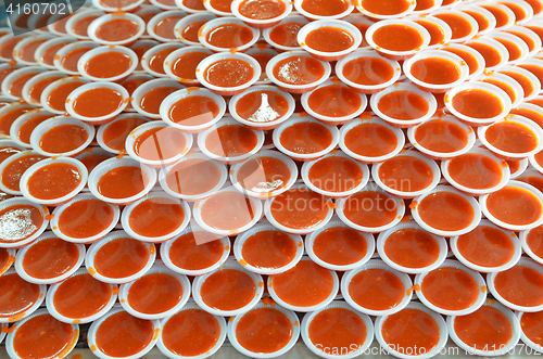 Image of Stack of hot chili paste