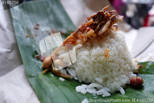 Image of Traditional food in Malaysia named nasi lemak